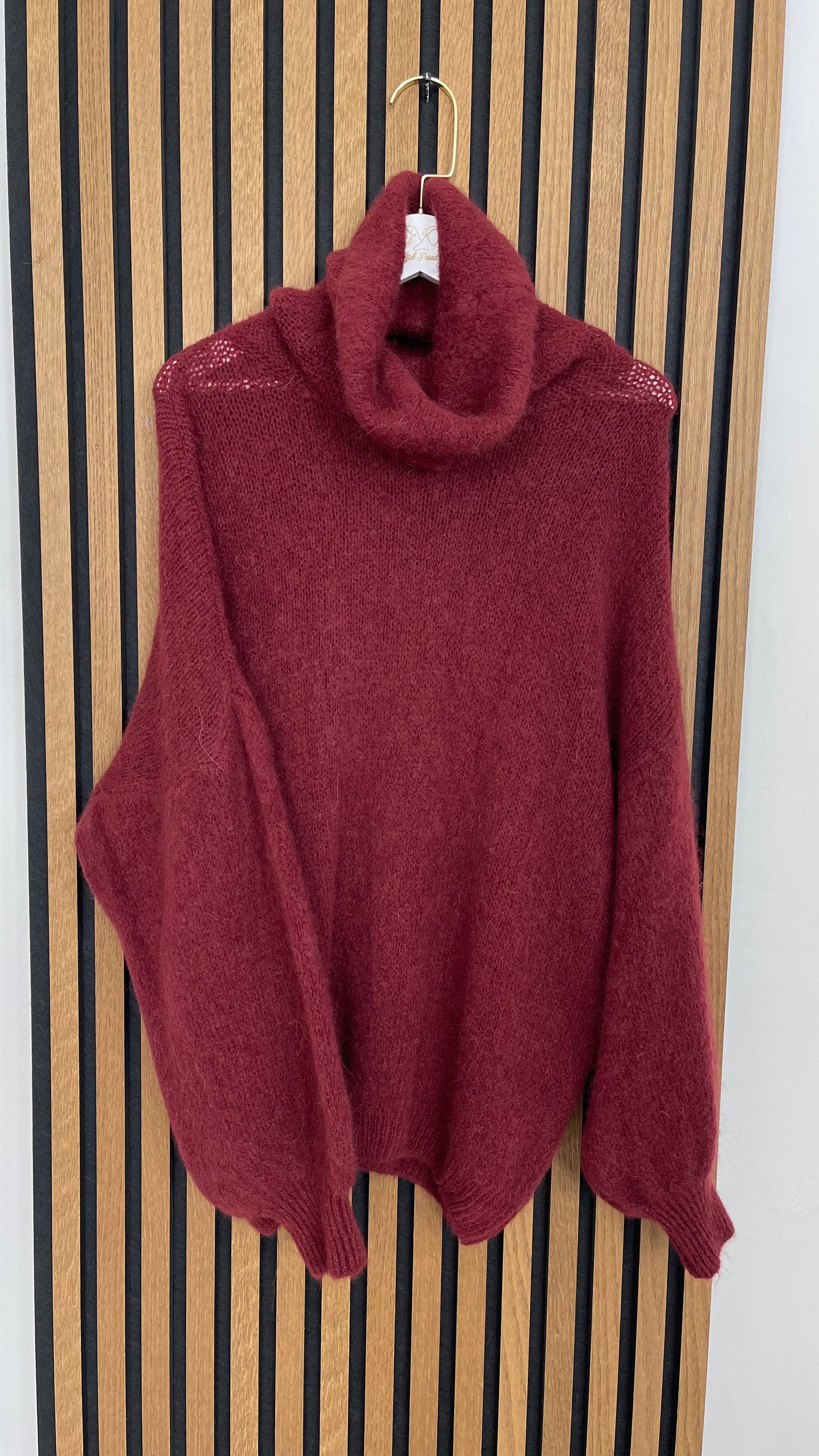 Maglione Collo Alto Bordeaux