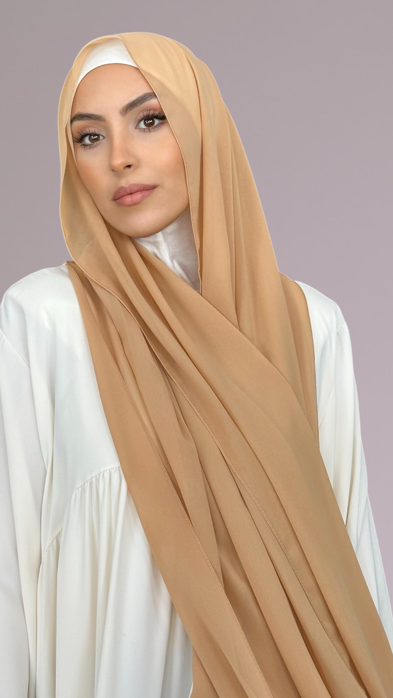 Hijab Chiffon Crepe Sabbia Scuro