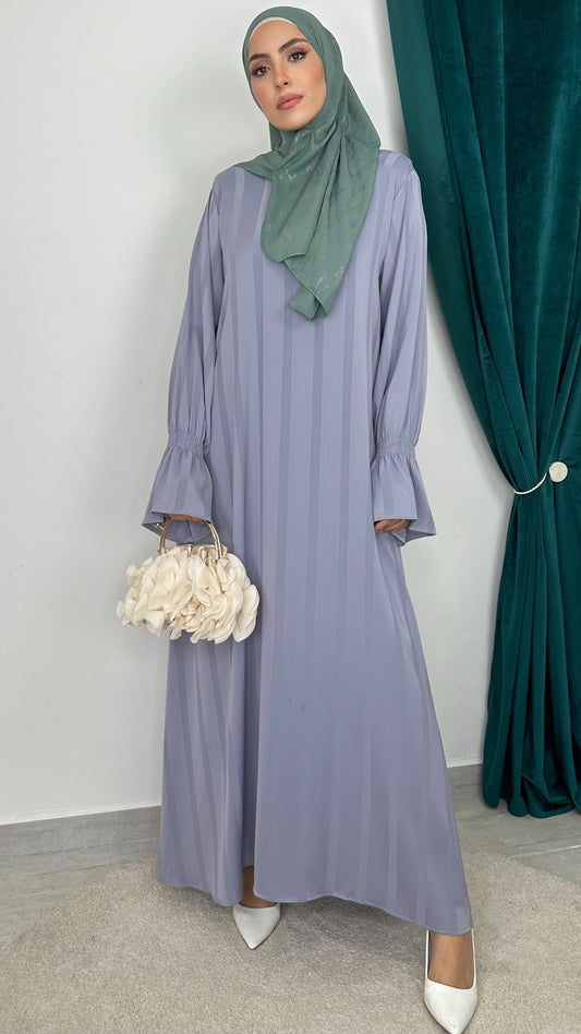 Abaya Satinata Rows Grigio