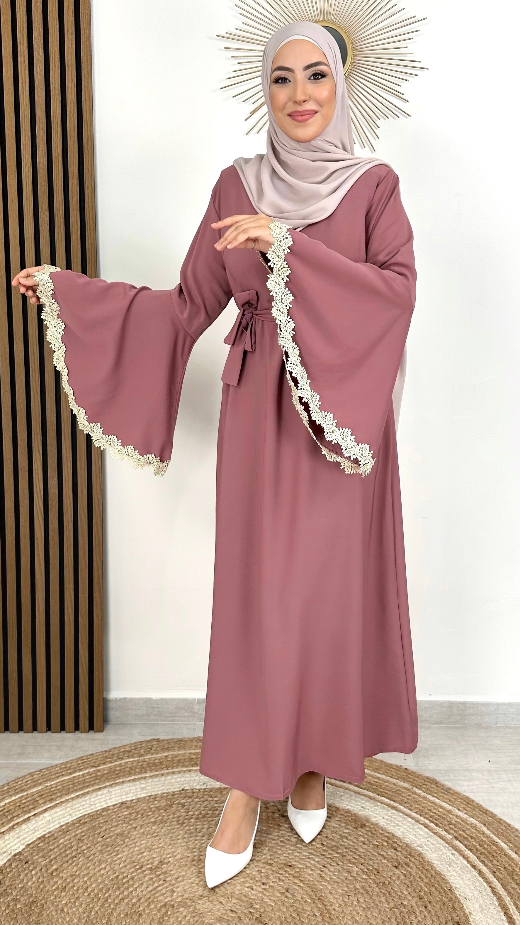 Abaya butterfly - Hijab Paradise - maniche larghe- maniche a farfalla - hijab - donna musulmana - abito elegante - abito da cerimonia - laccio in vita