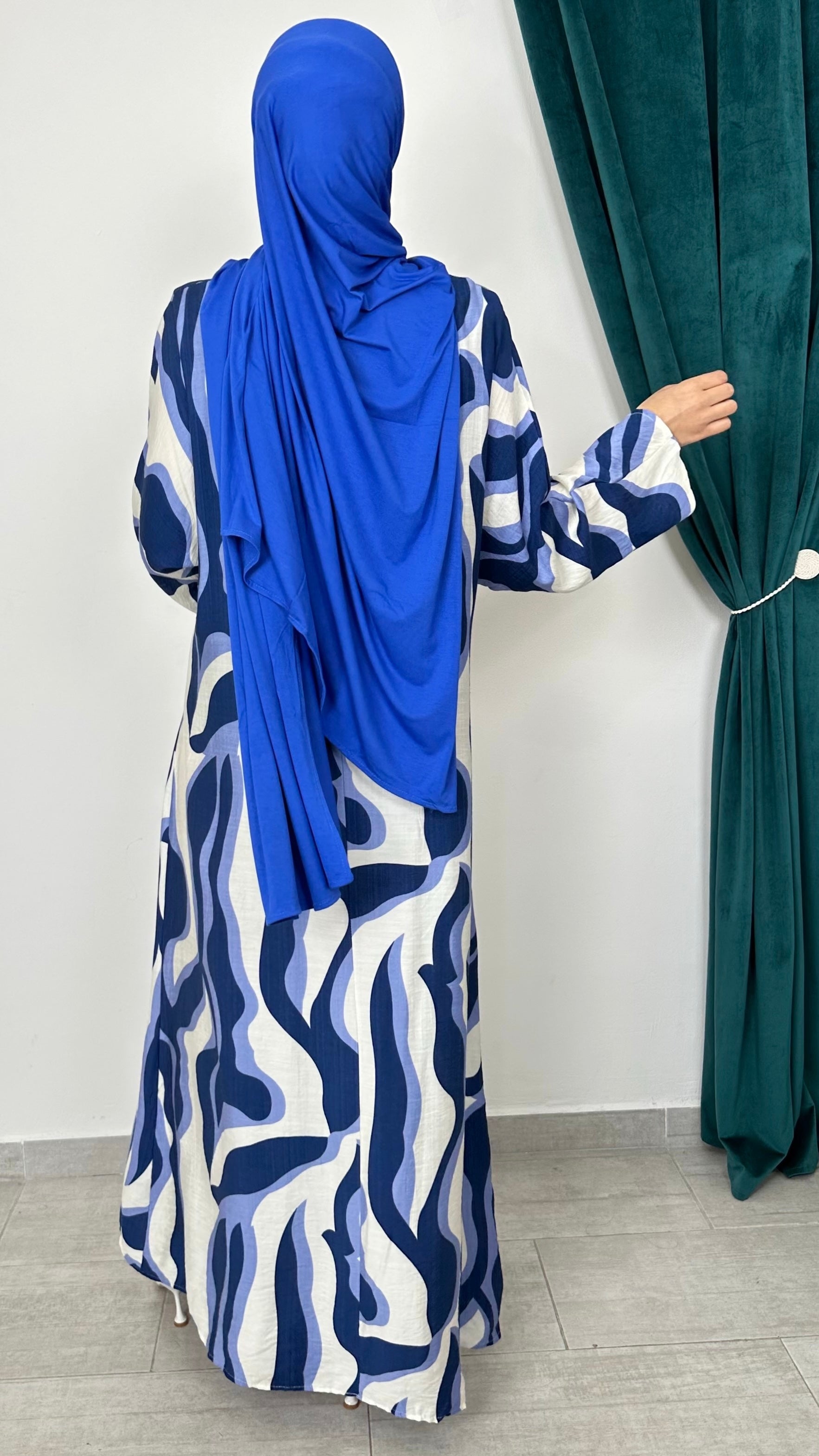Wave Knot Dress Blu - Hijab Paradise 