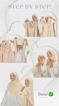 Cargar la imagen en la vista de la galería, Striped Hijab - Hijab Paradise -Hijab Pronto da mettere - hijab rigato - elastico dietro - donna musulmana - foulard -copricapo- abaya palloncino - sorriso - spiegazione 
