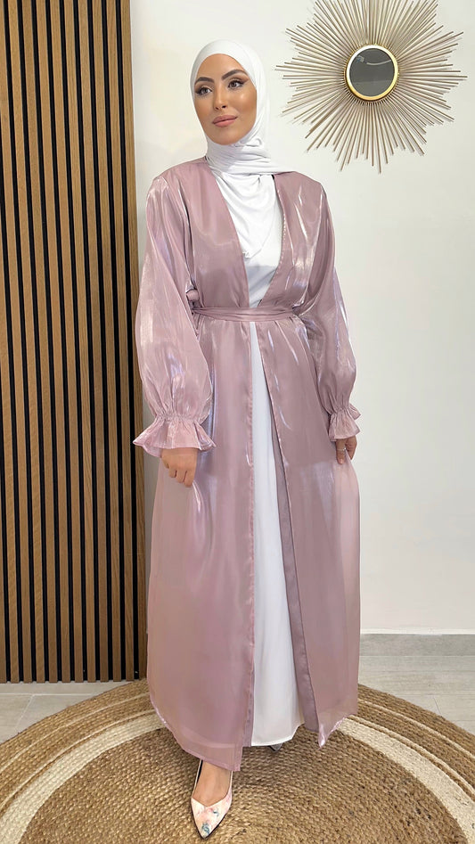 Kimono laminato, elegante, donna musulmana, modest dress, Hijab Paradise