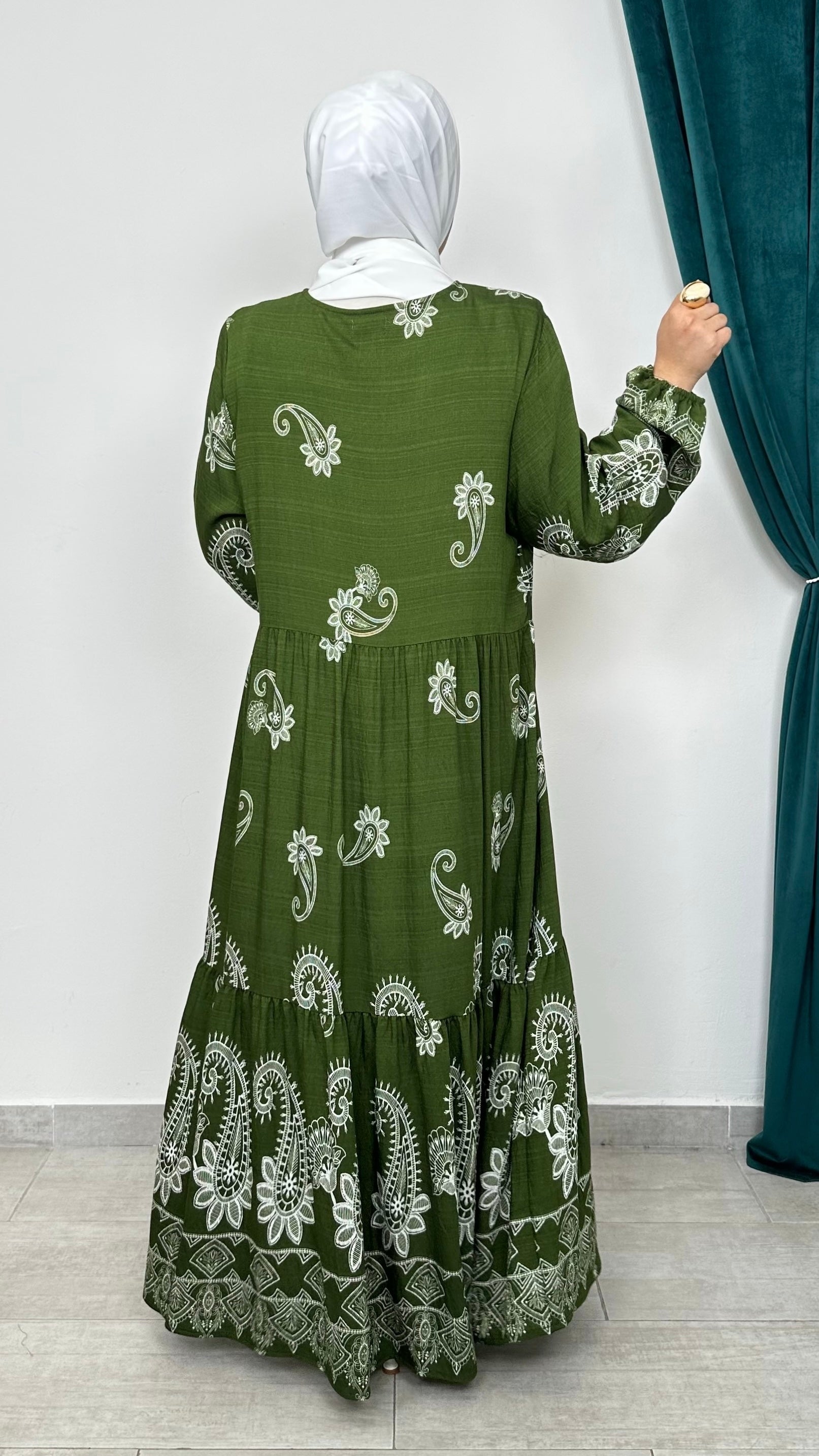Abito Laila Verde Ricamato
