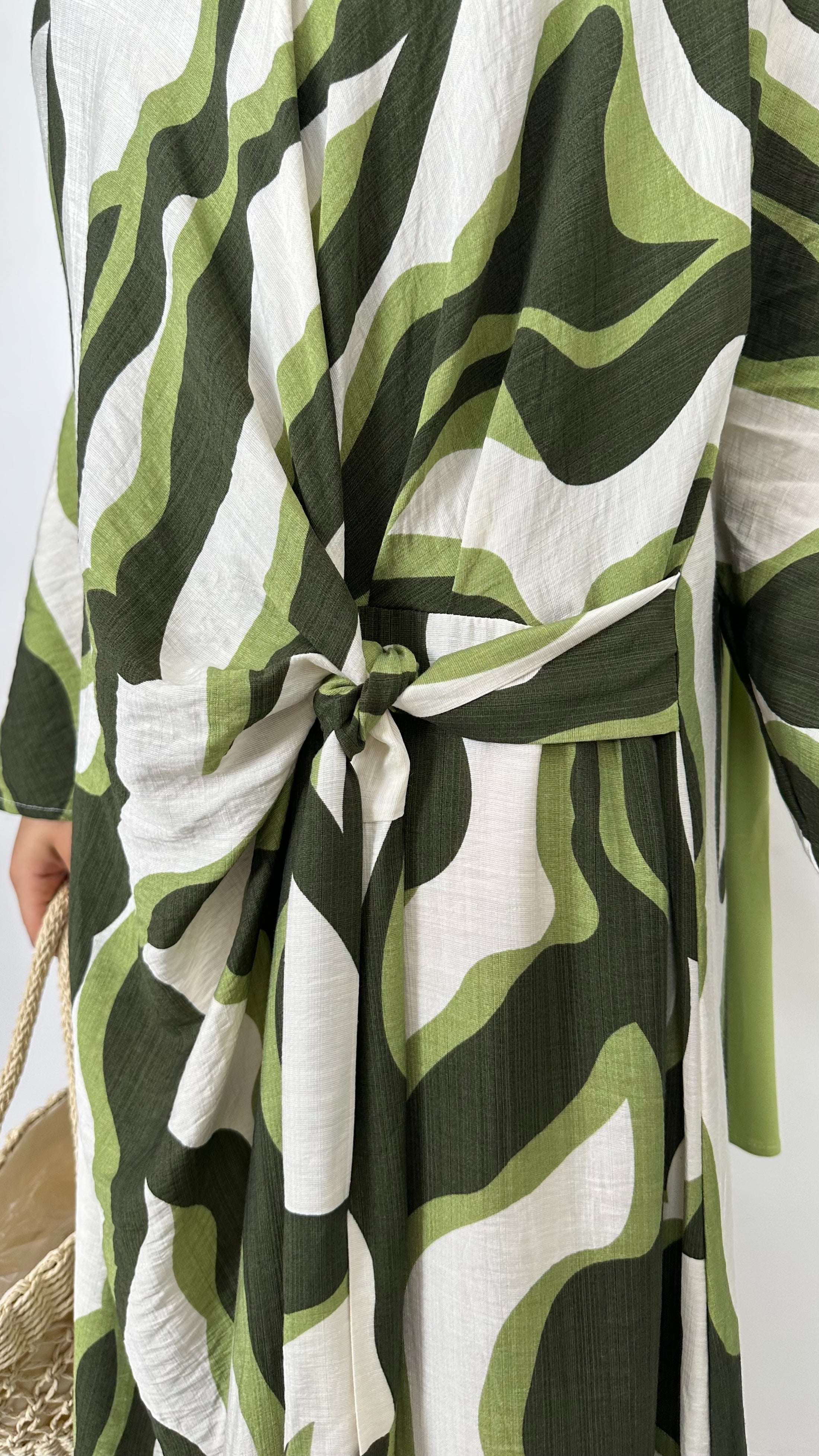 Wave Knot Dress Verde - Hijab Paradise 