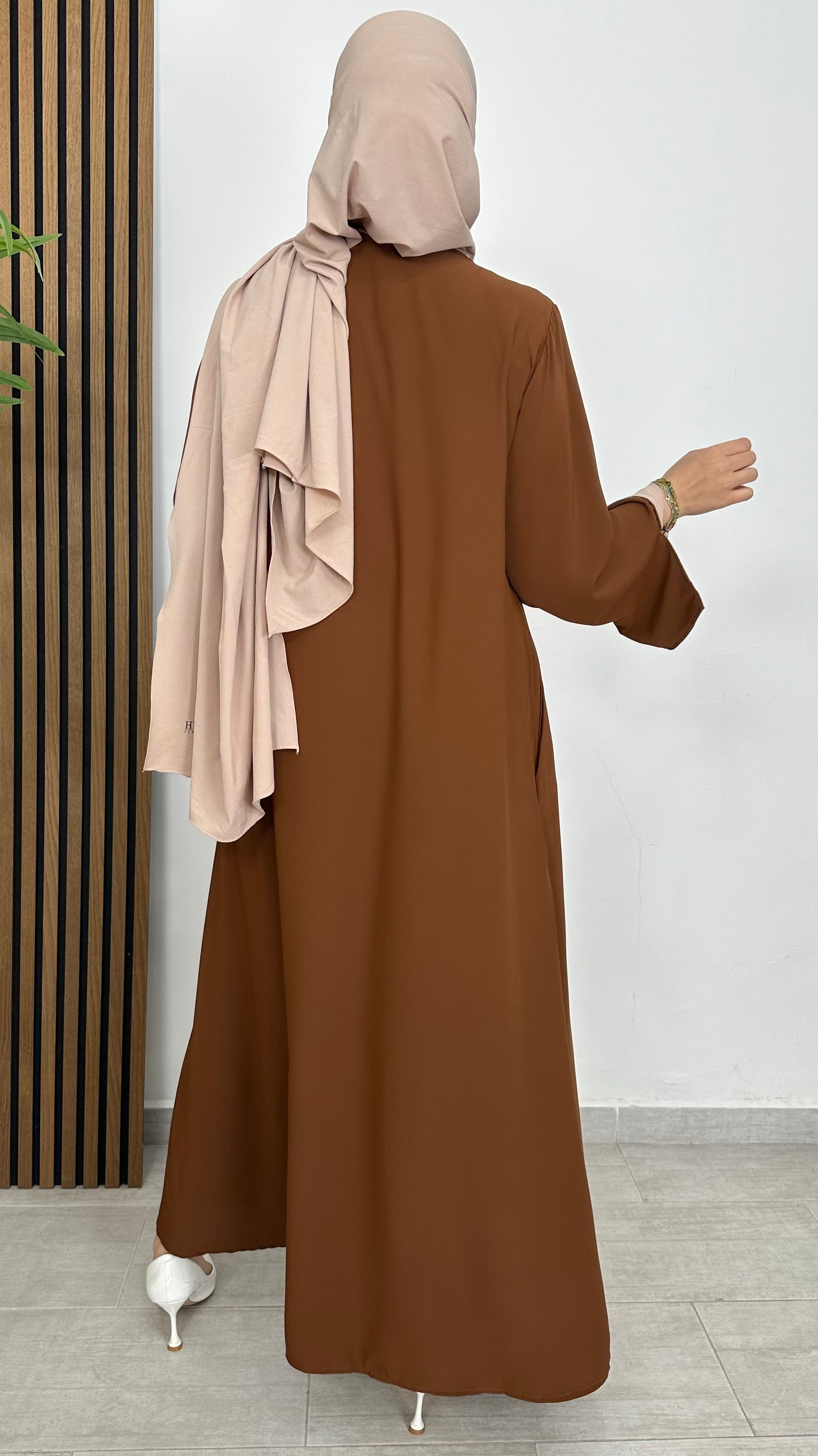 Brown bicolour abaya