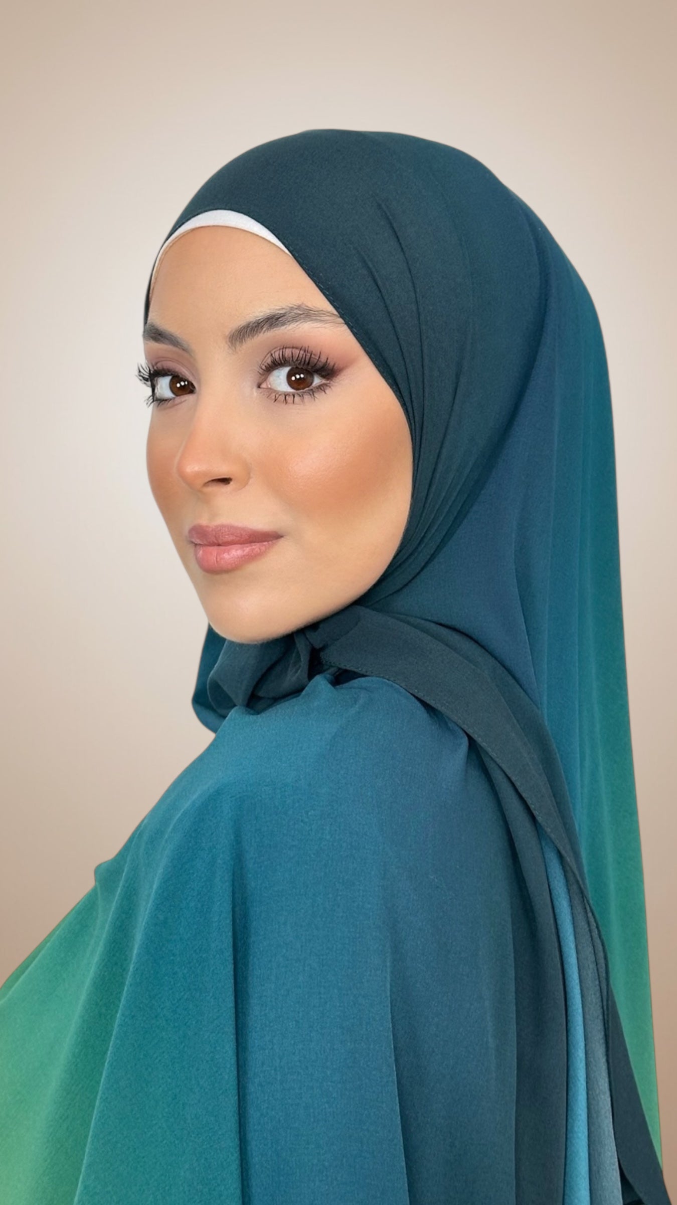 Ombre Flow Hijab Emerald Tide