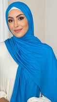Cargar la imagen en la vista de la galería, Hijab Jersey CelesteHijab, chador, velo, turbante, foulard, copricapo, musulmano, islamico, sciarpa, 
