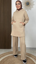 Carica l'immagine nel visualizzatore della galleria, Tuta Felpa padded - Hijab Paradise - pantalone con le righe - tasca  - cappuccio - completo per sport - hijab - donna  musulmama - modest dress
