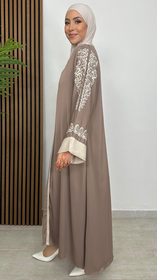 Abaya Elegante maniche ricamati Talpa