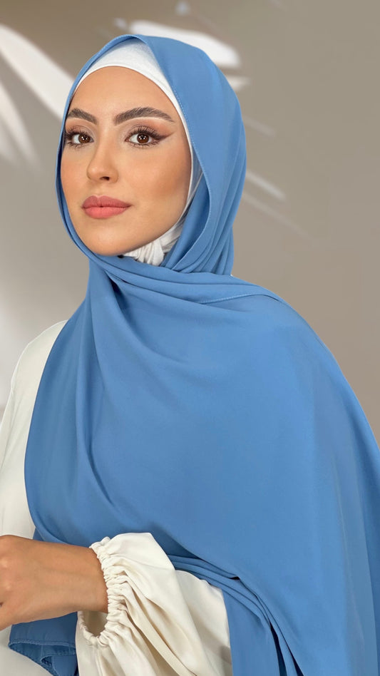 Hijab PREMIUM CHIFFON Bleu