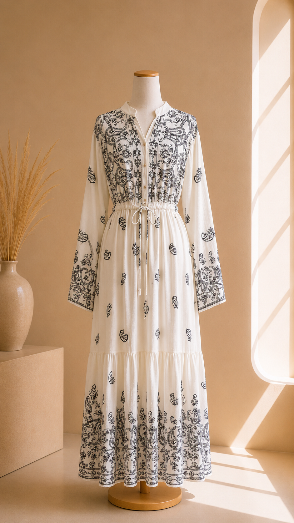 Abito Royal Paisley Bianco Panna