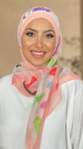 Carica l'immagine nel visualizzatore della galleria, Hijab Colorful, Hijab  hijab con fantasia, hijab Paradise, sorriso, donna musulmana, Hijab chiffon
