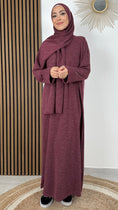 Carica l'immagine nel visualizzatore della galleria, Abaya ensemble invernale - Hijab paradise - invernale - hijab attaccato alla abaya - abito da preghiera comodo - caldo - Hijab - donna musulmana 
