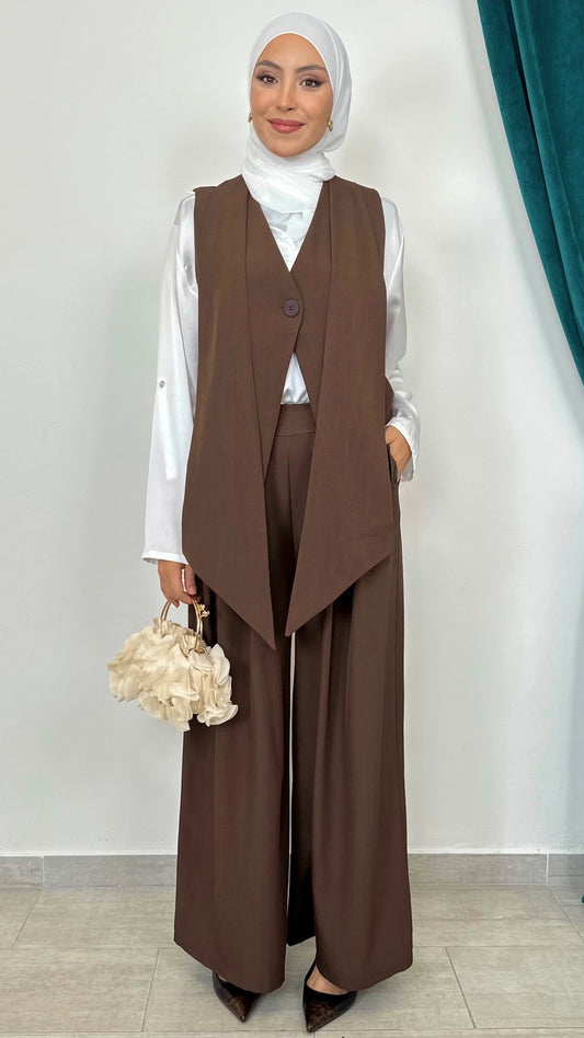 Coordinato Gilet Doppio petto con pantalone Brown