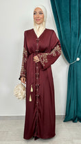 Carica l'immagine nel visualizzatore della galleria, Kaftan Abaya – Burgundy Luxe - Hijab Paradise 
