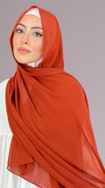 Load image into Gallery viewer, Hijab Chiffon Crepe Arancio tramonto - Hijab Paradise Hijab, chador, velo, turbante, foulard, copricapo, musulmano, islamico, sciarpa,  trasparente, chiffon crepe
