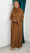 Load image into Gallery viewer, Abaya Satinata Rows Terracotta
