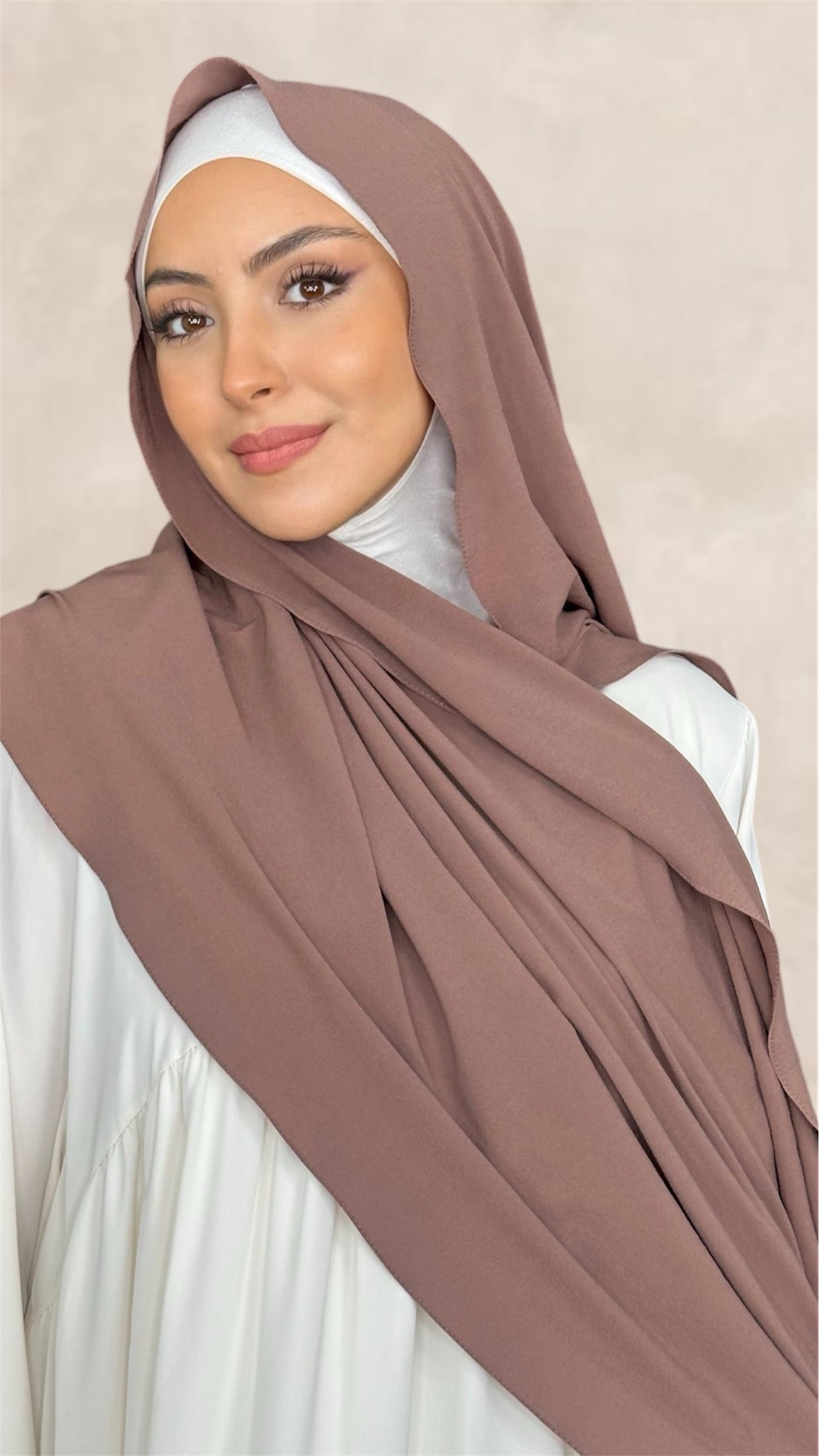 Slim Hijab Sweet Rosy Brown