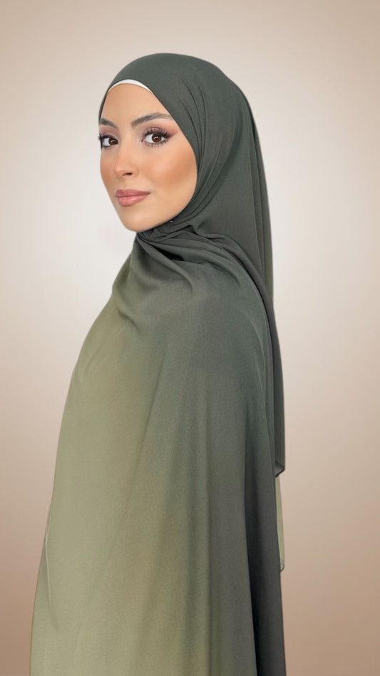 Ombre Flow Hijab Olive Moss