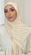 Charger l'image dans la visionneuse de la galerie, Hijab, chador, velo, turbante, foulard, copricapo, musulmano, islamico, sciarpa, Hijab Jersey Beige Chiaro
