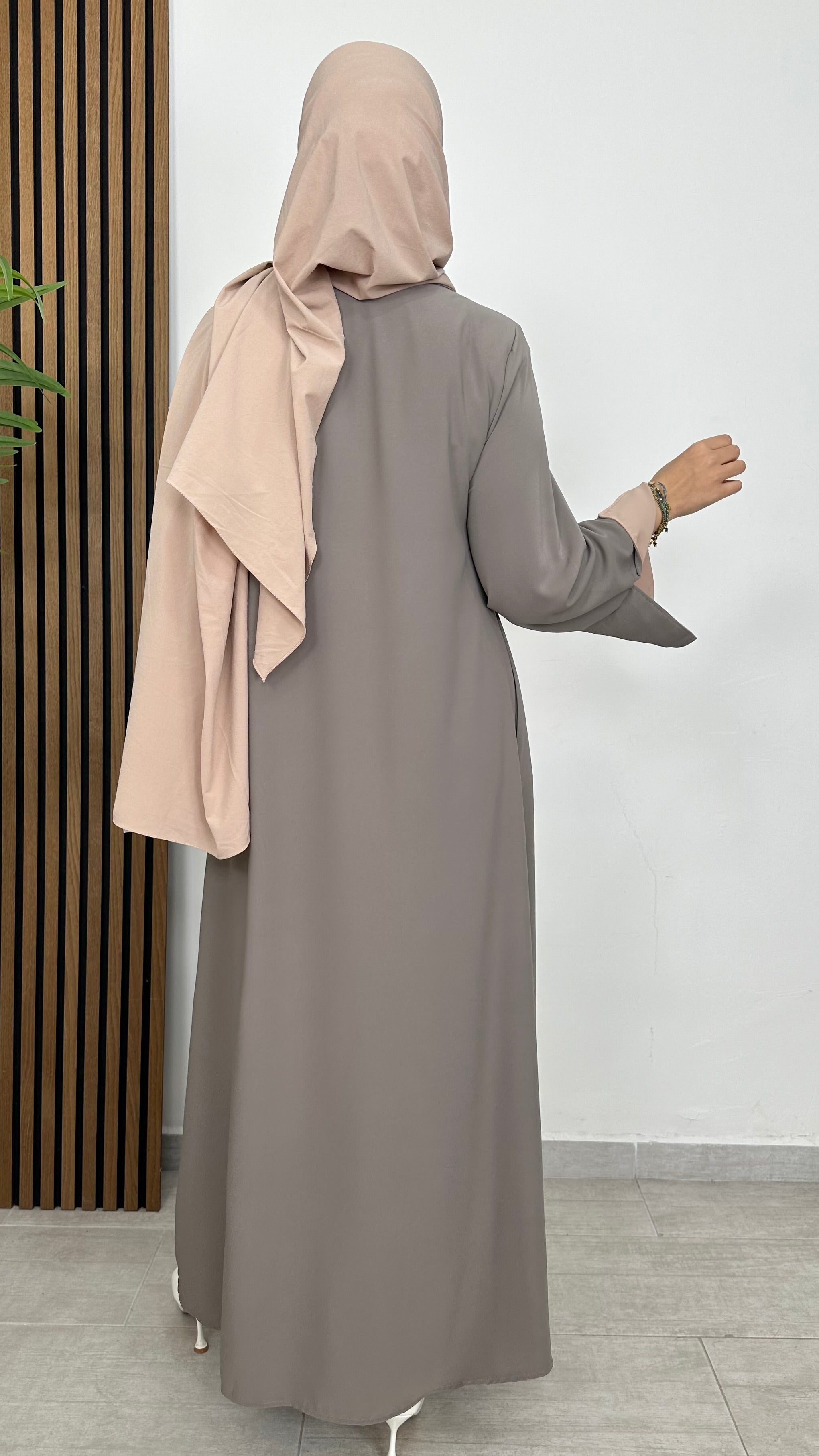 Brown bicolour abaya