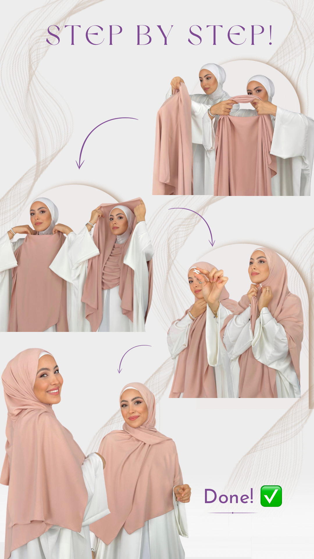 Hug hijab - Hijab Paradise - mantello con hijab - hijab del jilbab  - hijab - foulard  - copricapo - spiegazione  di come indossarlo 