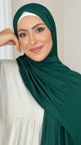 Carica l'immagine nel visualizzatore della galleria, Hijab, chador, velo, turbante, foulard, copricapo, musulmano, islamico, sciarpa, Hijab Jersey Verde Pino
