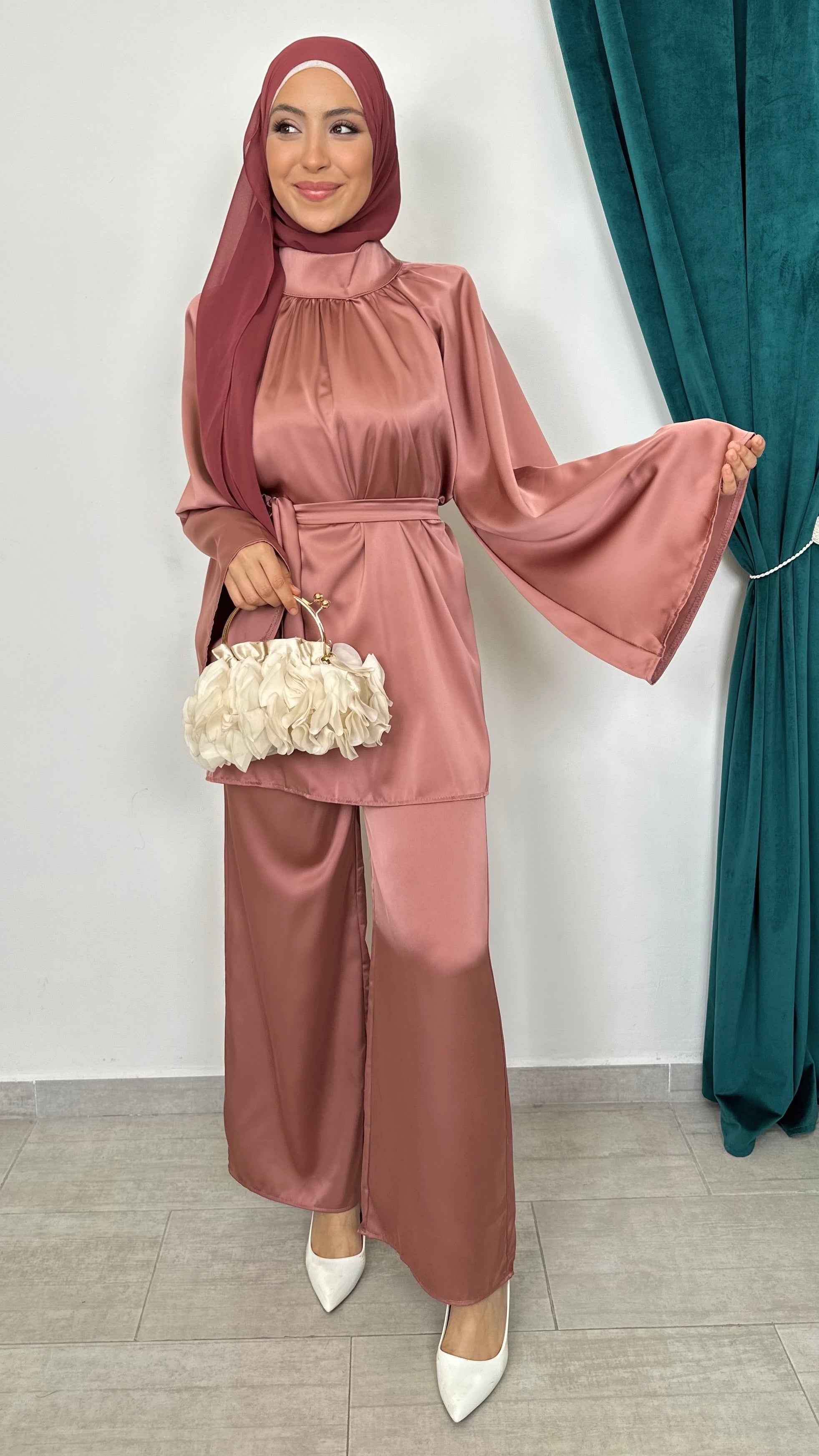 Coordinato Setiné Bordeaux - Hijab Paradise 