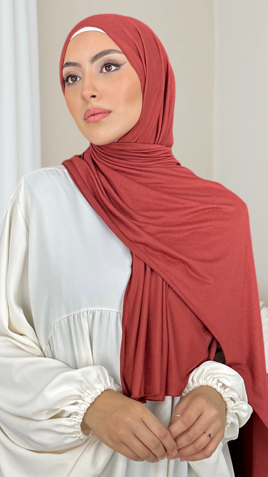 Hijab Jersey castagna-orlo Flatlock - Hijab Paradise 