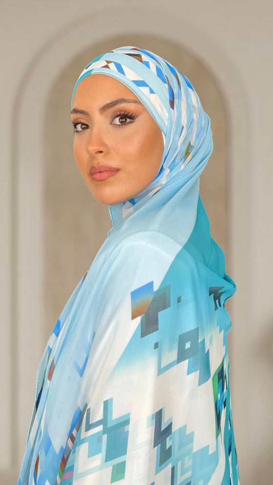 Patterned Bicolour Hijab