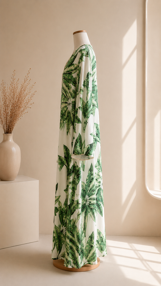 Abaya Tropical Flow Verde