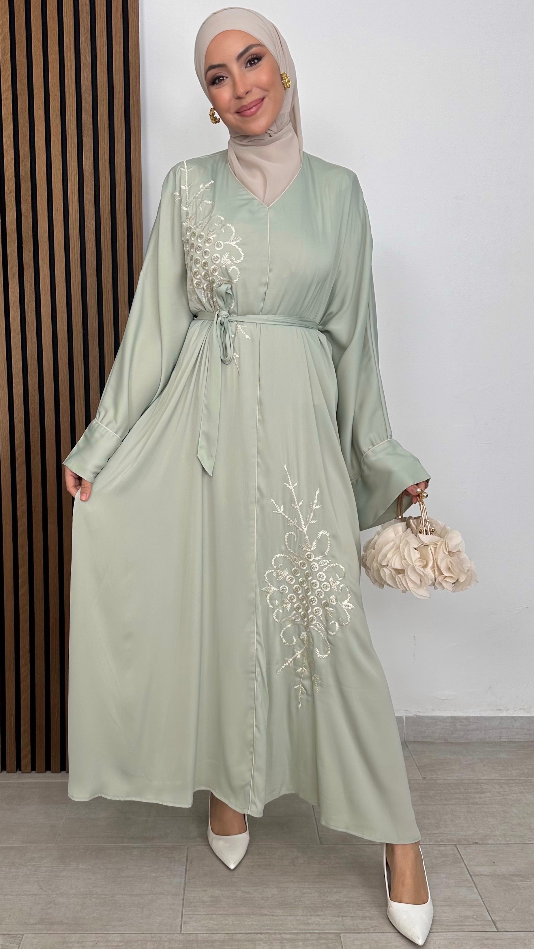 Brown bicolour abaya