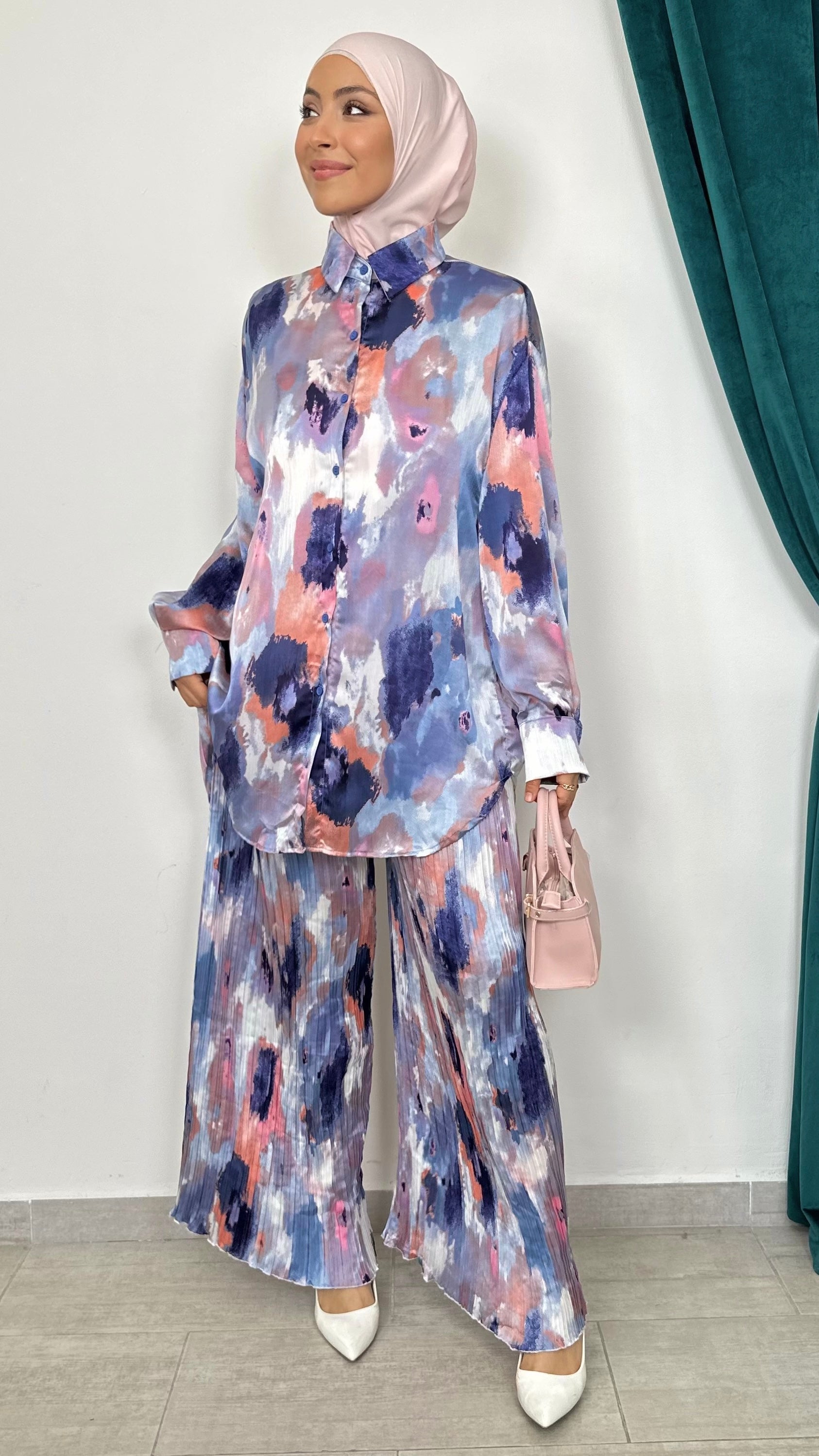 Coordinato plissè Lilla - Hijab Paradise 