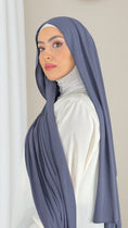 Cargar la imagen en la vista de la galería, Hijab Jersey grigio scuro - Orlo Flatlock
