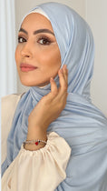 Load image into Gallery viewer, Velo Jersey azzurro - Hijab Paradise Hijab, chador, velo, turbante, foulard, copricapo, musulmano, islamico, sciarpa, 
