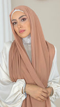 Cargar la imagen en la vista de la galería, Hijab Jersey Nude orlo Flatlock
