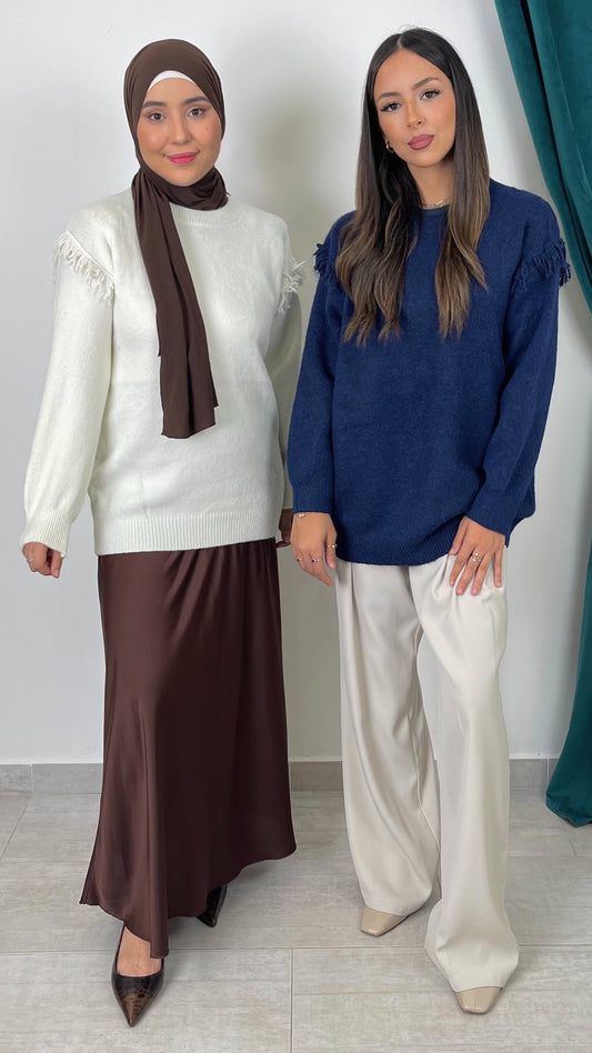 Fringe Detail Sweater – Maglione con Dettaglio a Frange