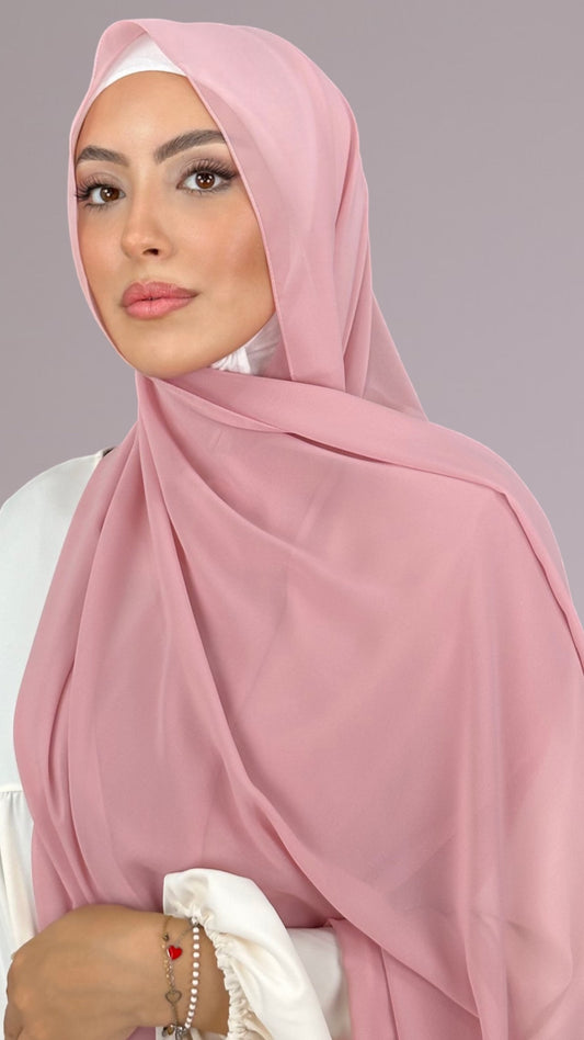 Hijab Chiffon Crepe rosa pastello - Hijab Paradise Hijab, chador, velo, turbante, foulard, copricapo, musulmano, islamico, sciarpa,  trasparente, chiffon crepe
