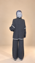 Carica l'immagine nel visualizzatore della galleria, Coordinato Knit Contrast Grigio
