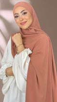 Cargar la imagen en la vista de la galería, Striped Hijab - Hijab Paradise -Hijab Pronto da mettere - hijab rigato - elastico dietro - donna musulmana - foulard -copricapo- abaya palloncino - sorriso 
