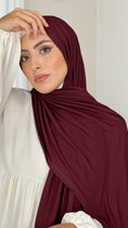 Carica l'immagine nel visualizzatore della galleria, Hijab, chador, velo, turbante, foulard, copricapo, musulmano, islamico, sciarpa, Hijab Jersey prugna
