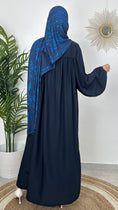 Load image into Gallery viewer, Abaya premaman, abaya larga , abaya con zip per allattare, Hijab , Hijab Paradise, maniche larghe, donna musulmana, tacchi , blu notte
