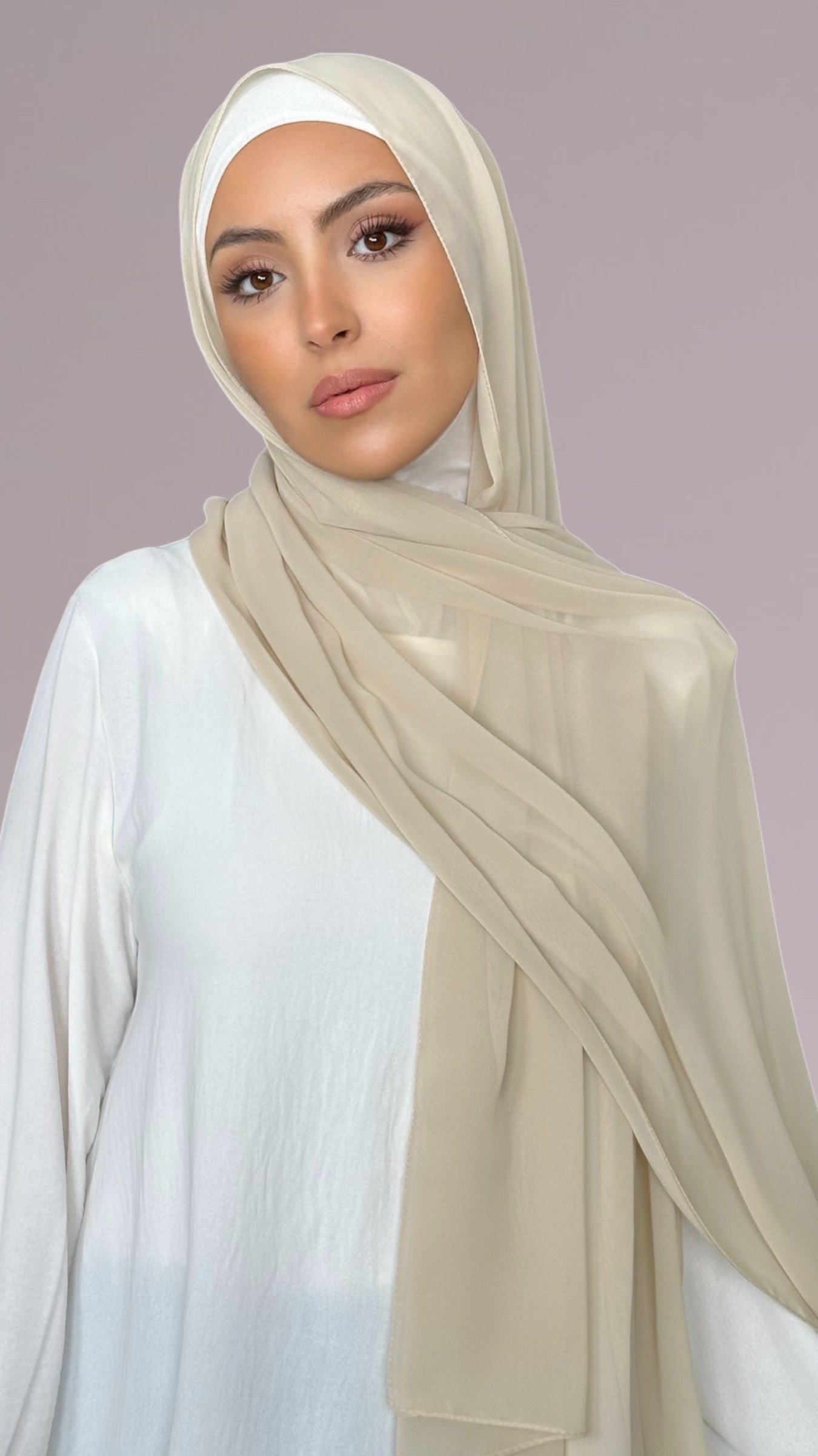 Hijab Chiffon crepe Beige