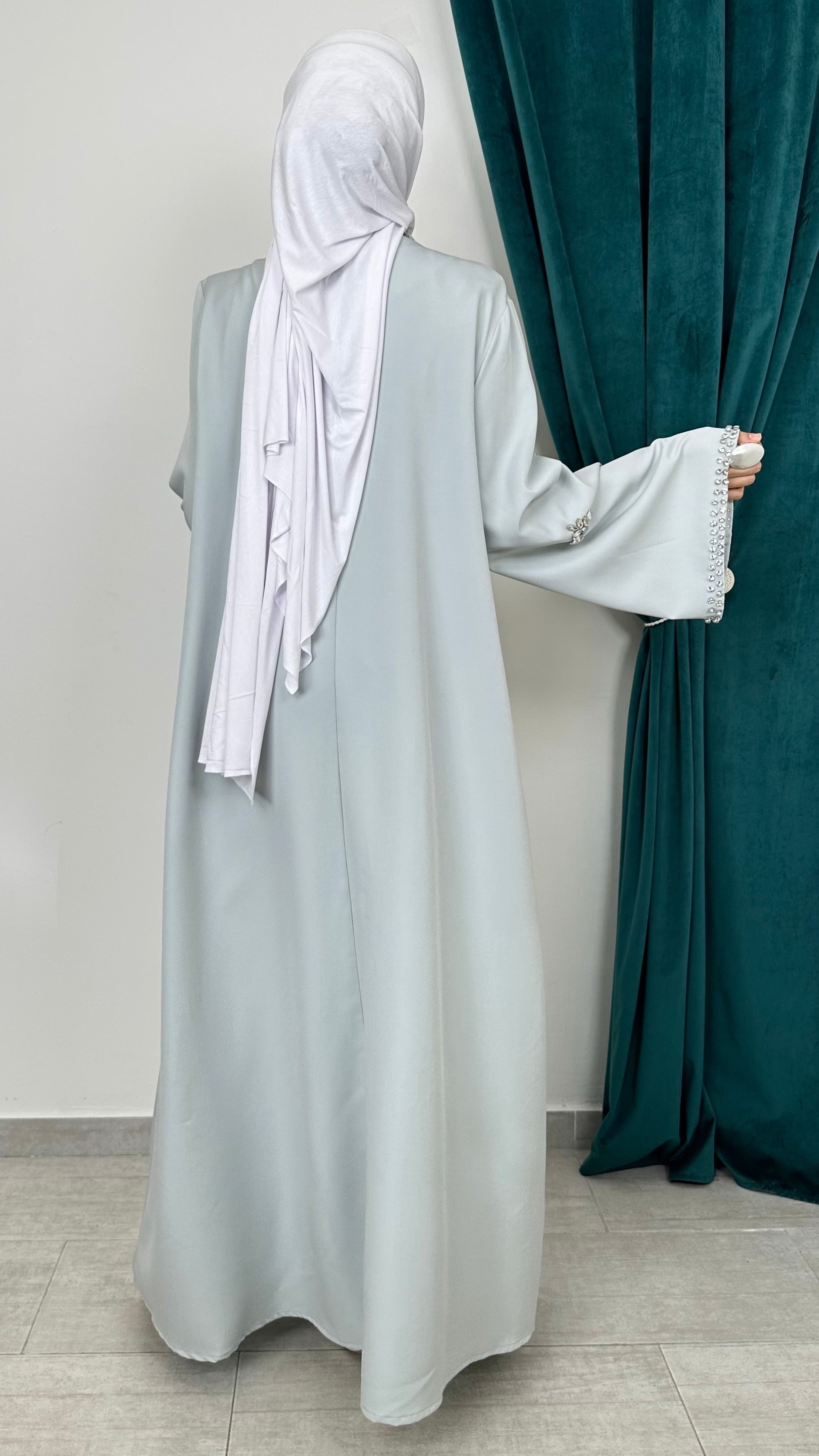 Abaya Imperial Frozen Blue - Hijab Paradise 