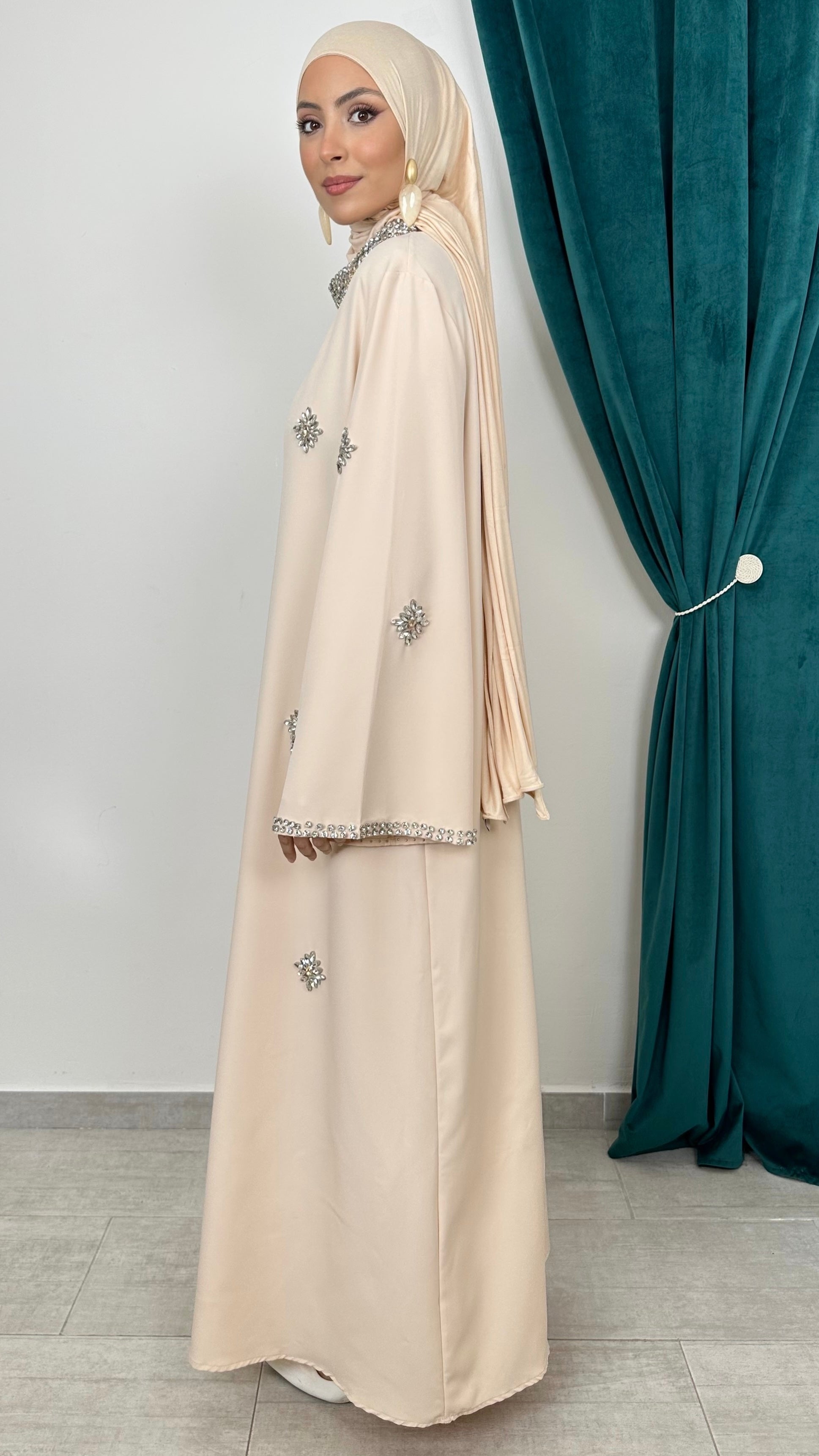 Abaya Imperial Champagne soft - Hijab Paradise 