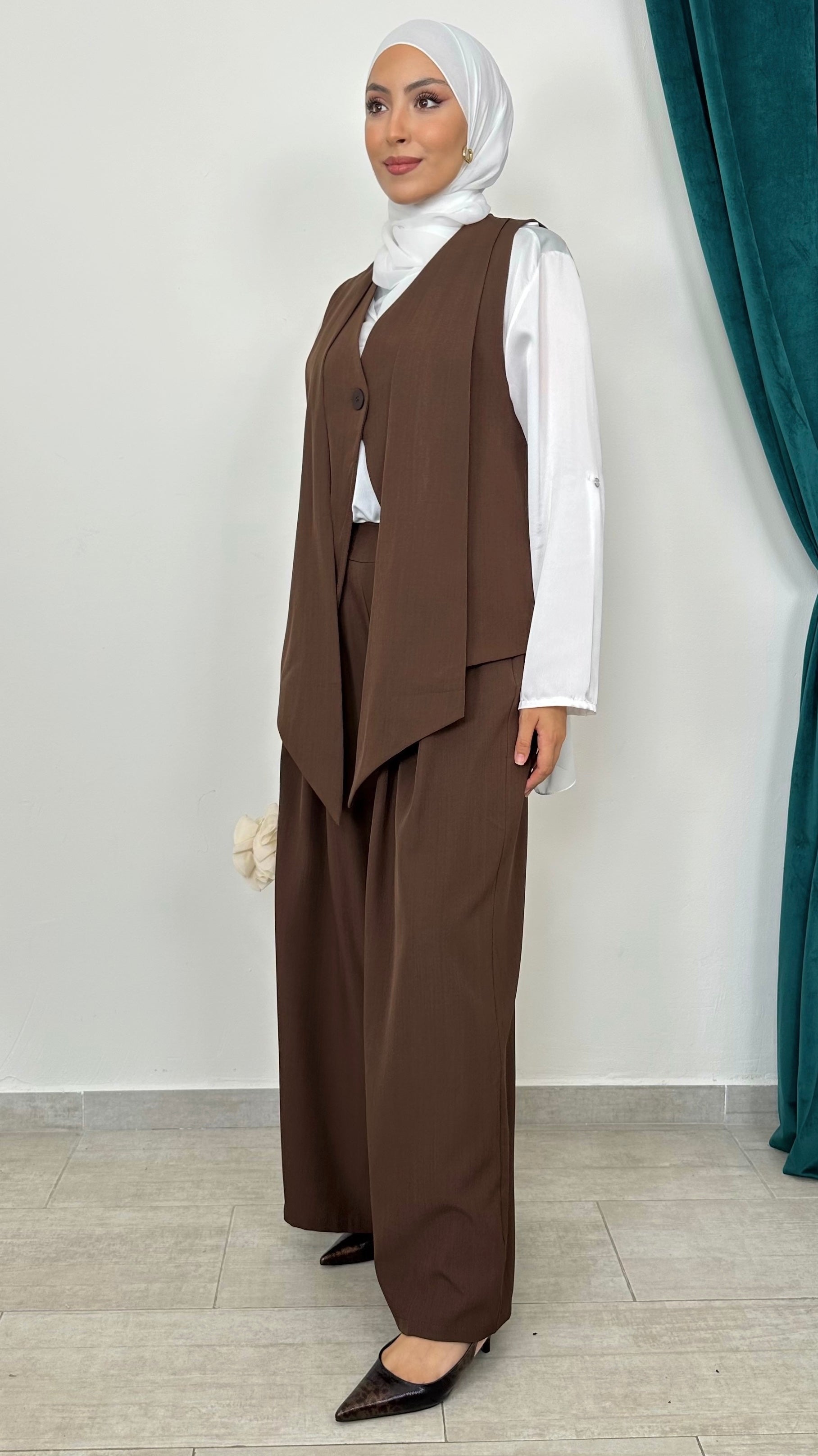 Coordinato Gilet Doppio petto con pantalone Brown
