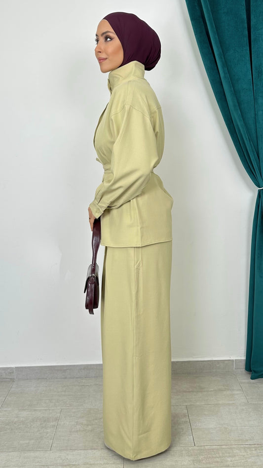 Silk Elegance Set Pistache - Hijab Paradise 