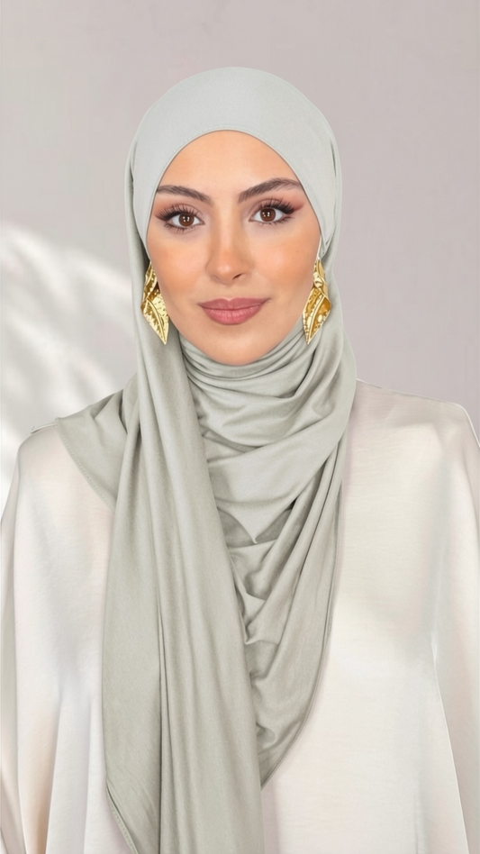Jersey Hijab - Silver Chiaro