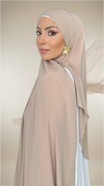 Cargar la imagen en la vista de la galería, Premium Slim Hijab Beige Scuro
